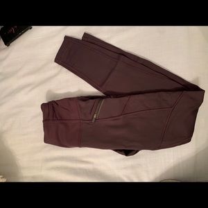 Lululemon Purple Fleece - quilt detail leggings